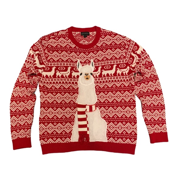 red and white christmas sweater